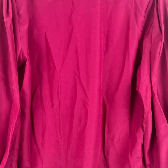 Lady Manhattan Top Blouse Size 10 Purple Long Sleeve Button Down Collared Polyes - Picture 8 of 9